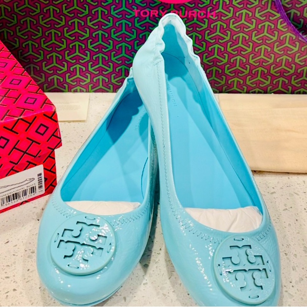 NIB🩵 Tory Burch 🩵 Minnie Travel Ballerina Flat🩵Women’s Size 10.5